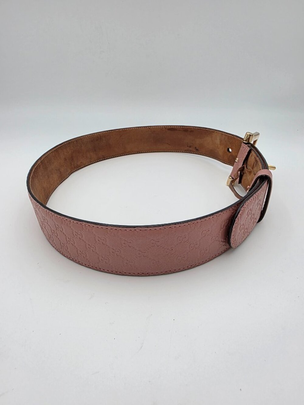 Gucci Microguccissima Leather Belt in Dusty Rose - Picture 4 of 11